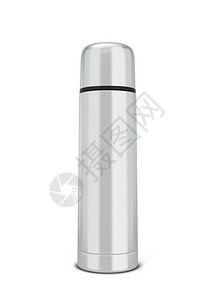 热饮温水量3d插图以白色背景隔离防锈的瓶子杯图片
