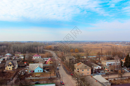 巷道城市乌克兰科泽莱茨镇全景路图片