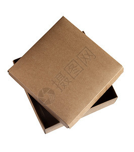 礼物零售展示白背景上孤立的打开纸板盒图片