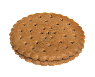 卡路里圆形的在白色背景上孤立的巧克力饼干Name食物图片