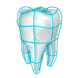 齿白色背景上孤立的3d图示保护牙眼健康美白图片