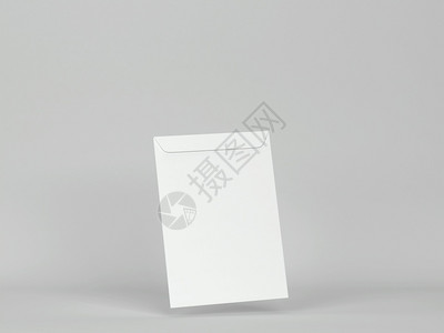 灰色背景上的空白c4信封模拟3d插图接触卡片明信图片