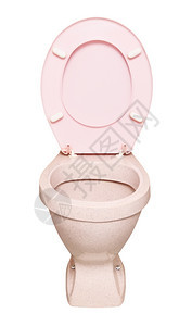 粉色厕所碗白底隔离国内的色空图片
