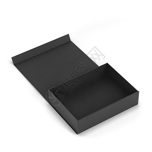 白色背景上孤立的空白磁盒套件3d插图包装贮存黑色的图片