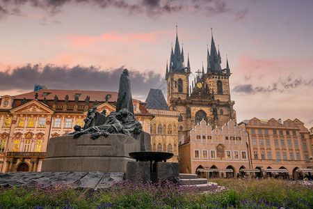 地标观光布拉格市下捷克旧城风景世界旅行概念见光和世界旅行建造图片