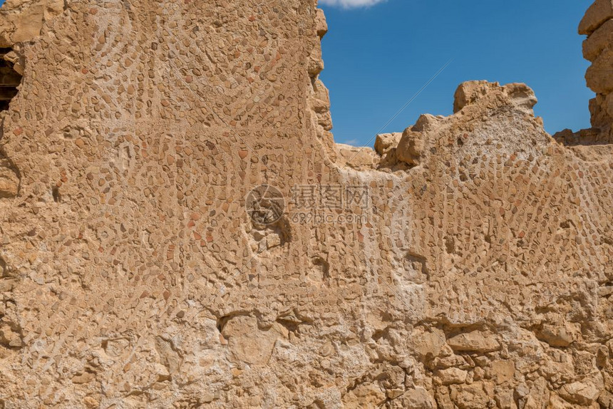 犹太人希律王墙以色列古老马萨达堡垒的废墟由希律建造古老马萨达的伟大鲁伊斯图片