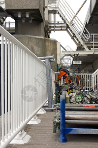 高的栏杆维护荷兰土木工程Marvel的Oostersccravene风暴洪水屏障奥斯特舍尔德图片