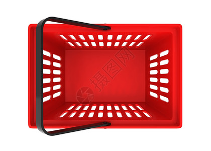 销售店铺以白色背景孤立的购物篮3d插图杂货店图片