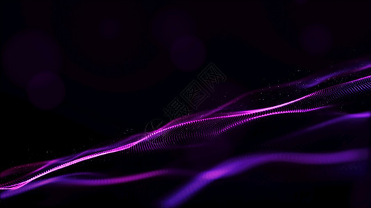 柔软度电脑海浪具有bokeh和光背景的紫色数字微粒波摘要图片