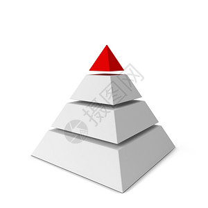 象征金字塔形信息图切片金字塔3d插以白色背景隔离图片