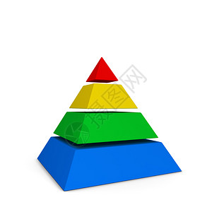 网站结构体金字塔形切片图3d插以白色背景隔离图片