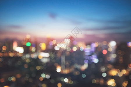 景观蓝色的城市夜间背景模糊bokeh光亮旅行图片
