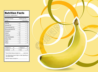 自然生动向量香蕉有营养事实标签香蕉营养事实标签的香蕉创意设计公司香蕉营养事实标签图片