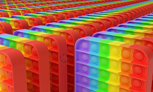 彩虹3D概念大量的抗压力感官器玩具弹出它孩子灵活的图片