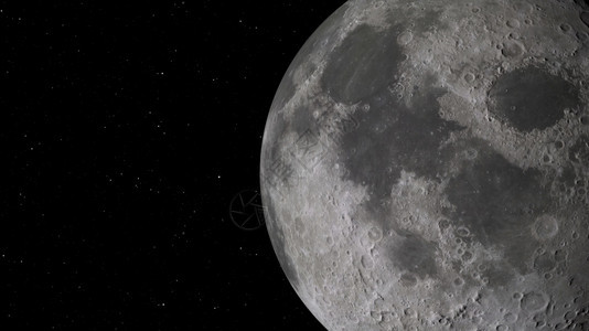天空行星世界3D月球轨道的成像美国航天局提供的这一图像元件月球在空间背景下有明亮的弹坑和月球土壤图片