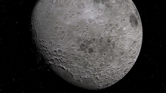 美丽的3D月球轨道的成像美国航天局提供的这一图像元件月球在空间背景下有明亮的弹坑和月球土壤美航空天局望远镜图片