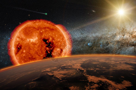 太阳宇宙中诞生了一颗新恒星个彗运行在太空间元素中由美国航天局提供的这张图像元件乳白色天文学图片
