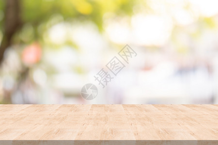 木头棕色的柜台模糊背景复制空间上的木板桌用于montage图片