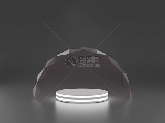 发光的预防用于讲台展览保护屏障3D涂层的保护屏障模拟透明玻璃圆顶遮盖贝壳图片