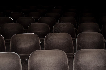 自在大厅闲暇电影院或剧的空椅子灰色图片