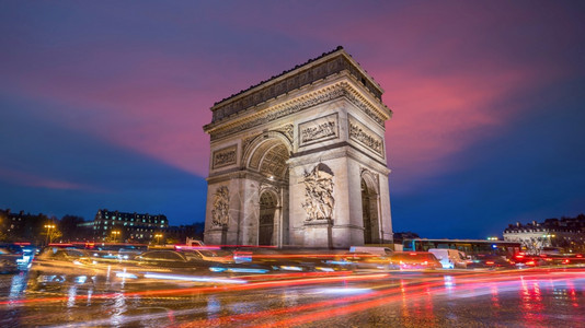 法国巴黎暮光之城著名的凯旋门拱胜利冠军高清图片