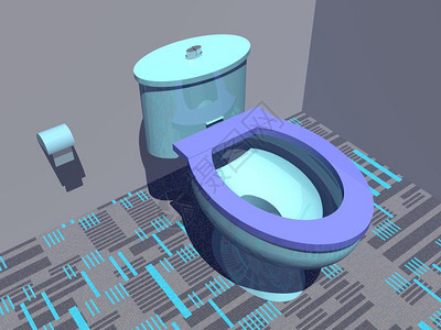 上市屋灰色的紧贴在彩多的卫生间里面有丰富多彩的厕所3DMade图片