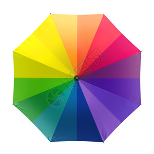海滩安全的彩色虹伞隔离在白色背景3D插图彩色虹伞隔离在白色背景插图艺术图片