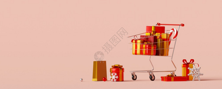 圣诞节和新年销售的圣诞横幅广告3插图6明信片装饰风格形象的图片