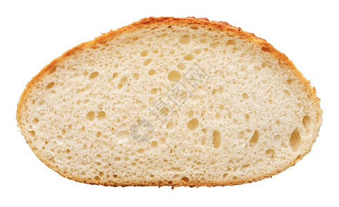 食物和饮料单片新鲜白小麦面包在色背景中分离谷物自然小吃图片