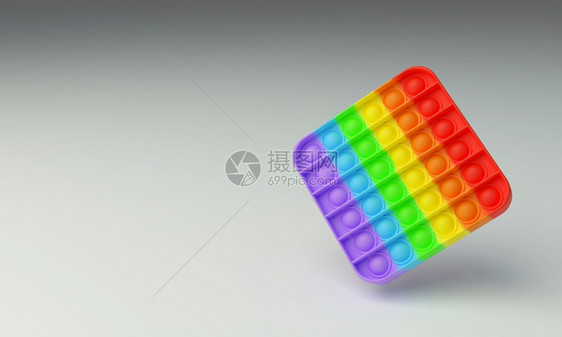 丰富多彩的颜色烦躁Popit感官玩具fidgetAntistress玩具popit3d概念图片