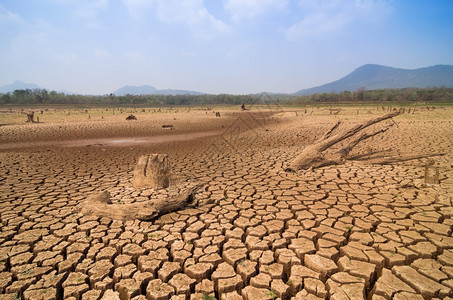 气候质地全球升温夏季的干旱地面是燥的蓄水池梅穆赫兰邦泰国全球变暖干旱水库图片