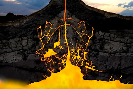 流动热裂缝火山在地壳中的图案是火山结构的例证火山在地脊壳中的图案也是火山结构的一个例证笑声图片