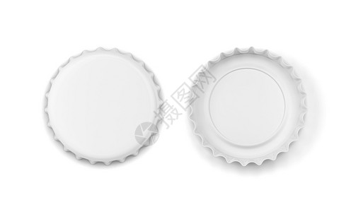 金属的白色背景上孤立的空白瓶盖模拟3d插图帽空的图片