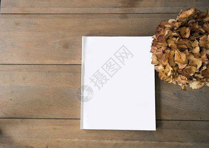 教科书空白杂志或关于木制背景纹理顶部视图和文字空间的小册子用于设计特贴的白板杂志或木制背景纹理顶部视图和文字空间的小册子供设计时图片