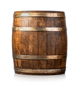朗姆酒在白色背景上隔离的木箱孤立桶老优质图片