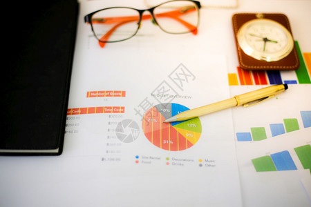 营销办公室工作业务概念以及分析图表和上时钟的办公工作和分析项目数字的图片