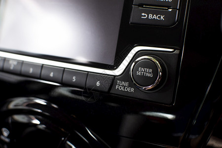 电子的奢华汽车部分概念对音频多媒体控制面板的按键电图片
