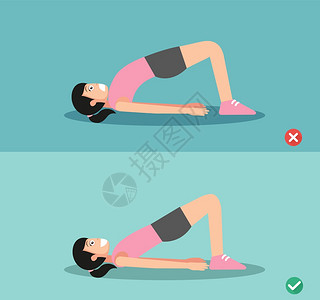 妇女错和右背的加强运动姿势矢量插图女士活动拉紧图片