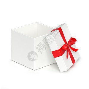在白色背景上孤立的礼品盒3d插图红色的展示新图片