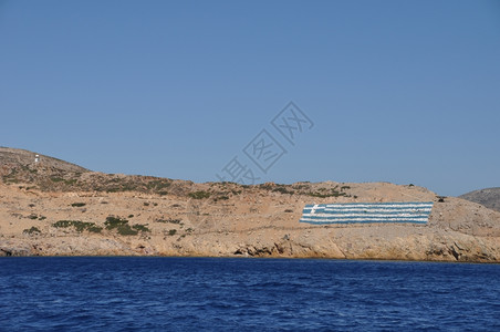 战争海岸土耳其入侵后在希腊群岛防御领土上的悬挂保护图片