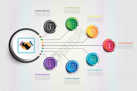 图表编号模板3D和图标示形式7个步骤商业概念内容空白间商业信息直径进程板时间线元素选项信息网络数字流程图图片