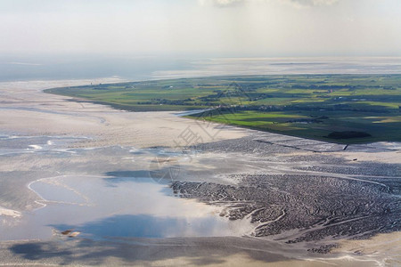 岛航班北德国SchleswigHolsteinWadden海洋公园空中照片图片