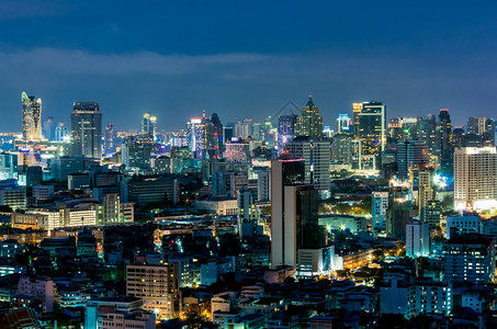 酒店曼谷黄昏夜景区商业曼谷夜景的市风夜建造晚图片