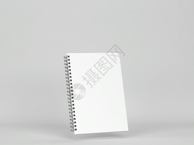 灰色背景上的空白笔记本模型3d插图覆盖绘画会议图片