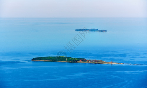 黄海中鲁登和格雷夫斯瓦尔德Oie的空中摄影动物离岸景观图片