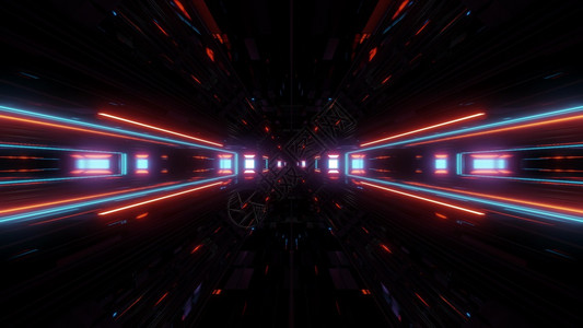 未来科幻灯发光隧道走廊3d插图背景现代运动快速隧道渲染壁纸未来科幻灯发光隧道走廊插图背景的城市三维图片