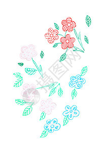 手绘花朵装饰品的画像以插花枝的形式呈现装饰一种植物图片