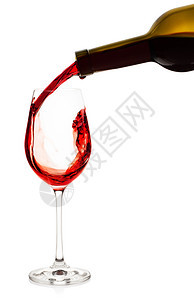 人类优雅红酒倒进葡萄杯中在白色背景上隔绝红酒倒入葡萄杯中梅洛图片
