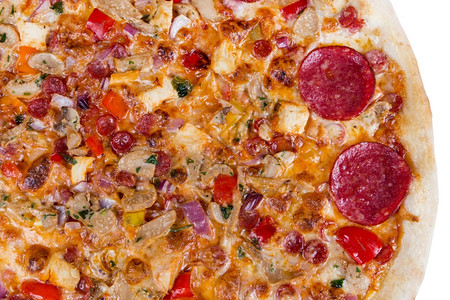 一顿饭橄榄辣椒新鲜热快餐披萨切片从顶端关闭用于背景设计图片