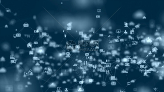形象的地球在线全网络连接和数据概念的技术网络与全球连接的社交网络图标图片